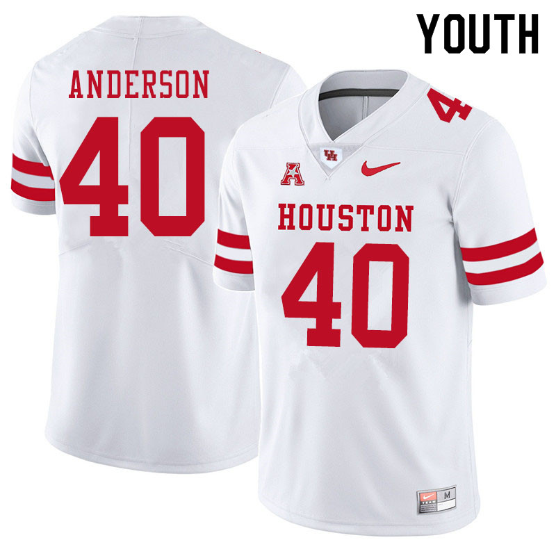 Youth #40 Brody Anderson Houston Cougars College Football Jerseys Sale-White